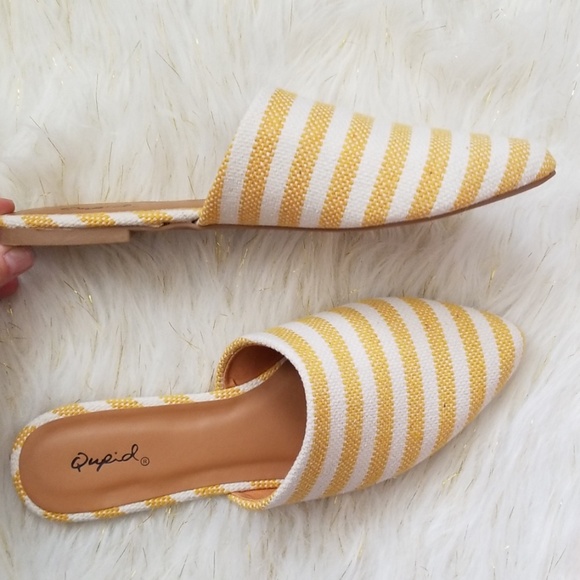 🔴5/$25 Yellow and White Striped Mules - Picture 5 of 7